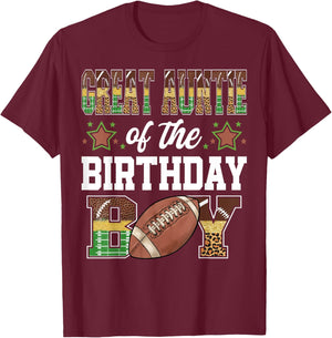 Great Auntie Of The Birthday Boy Football Player Matching T-Shirt - T-Shirt | Maroon