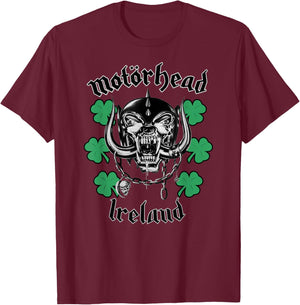 Motörhead Multi Shamrock Warpig Black T-Shirt - T-Shirt | Maroon