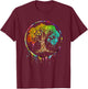 Colorful Tree Life is Really Good Tree Art Watercolor Circle T-Shirt - T-Shirt | Maroon