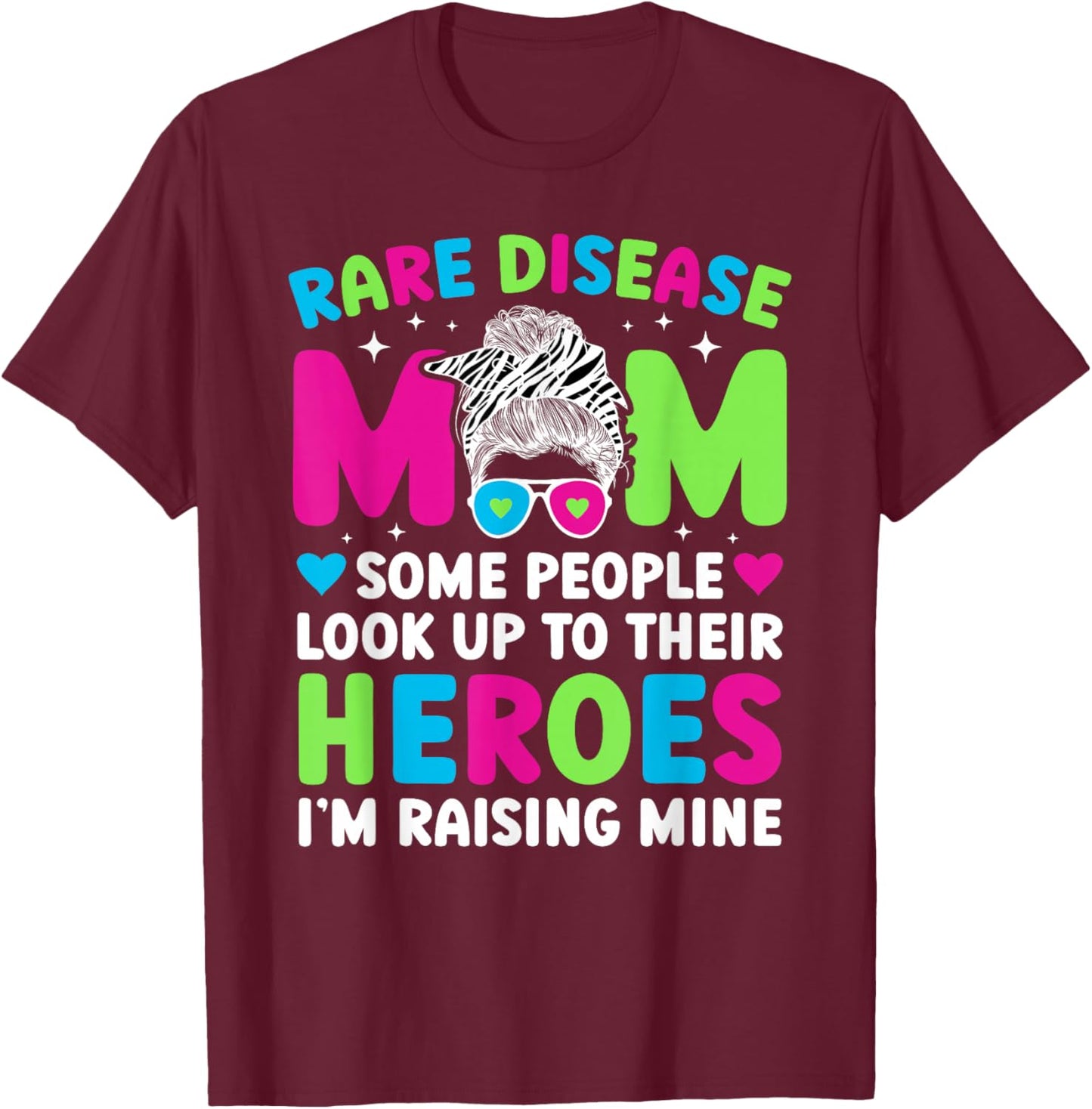 Proud Rare Disease Warrior Mother Rare Disease Awareness T-Shirt - T-Shirt | Maroon
