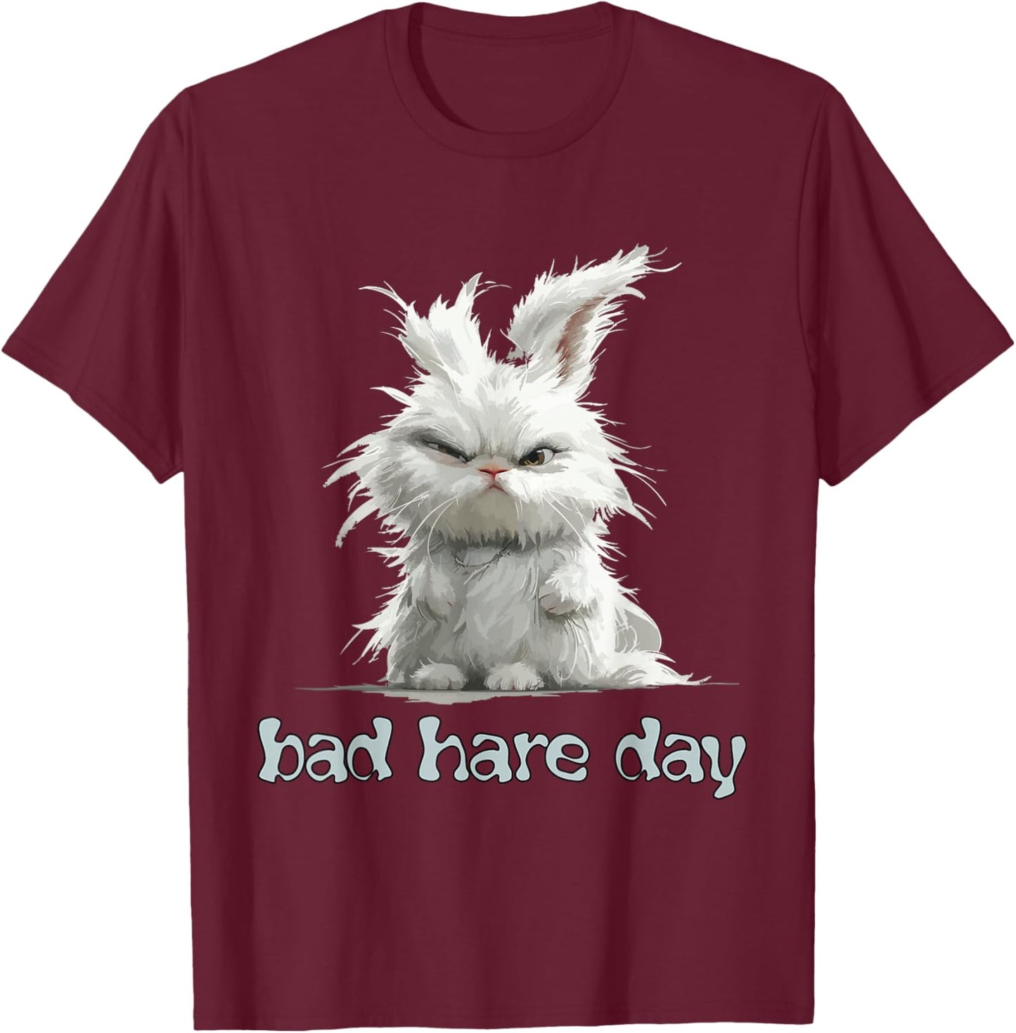 Bad Rabbit Day, Funny Word Game, Rabbit Fun T-Shirt - T-Shirt | Maroon