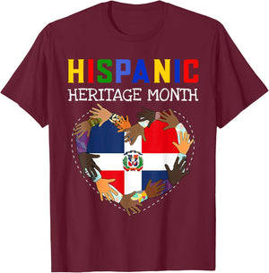 Hispanic Heritage Month Dominican Kids Boys Girls T-Shirt - T-Shirt | Maroon