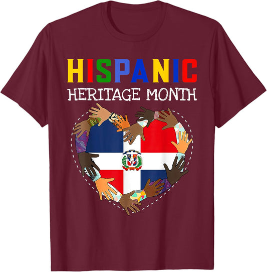 Hispanic Heritage Month Dominican Kids Boys Girls T-Shirt - T-Shirt | Maroon