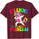 Grammy of the Birthday Princess Girl Dabbing Unicorn Mom T-Shirt - T-Shirt | Maroon