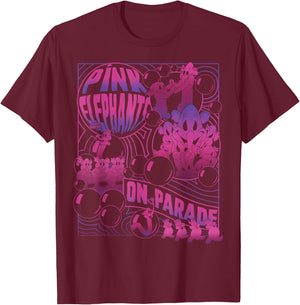 Disney Dumbo Pink Elephants On Parade Small T-Shirt - T-Shirt | Maroon