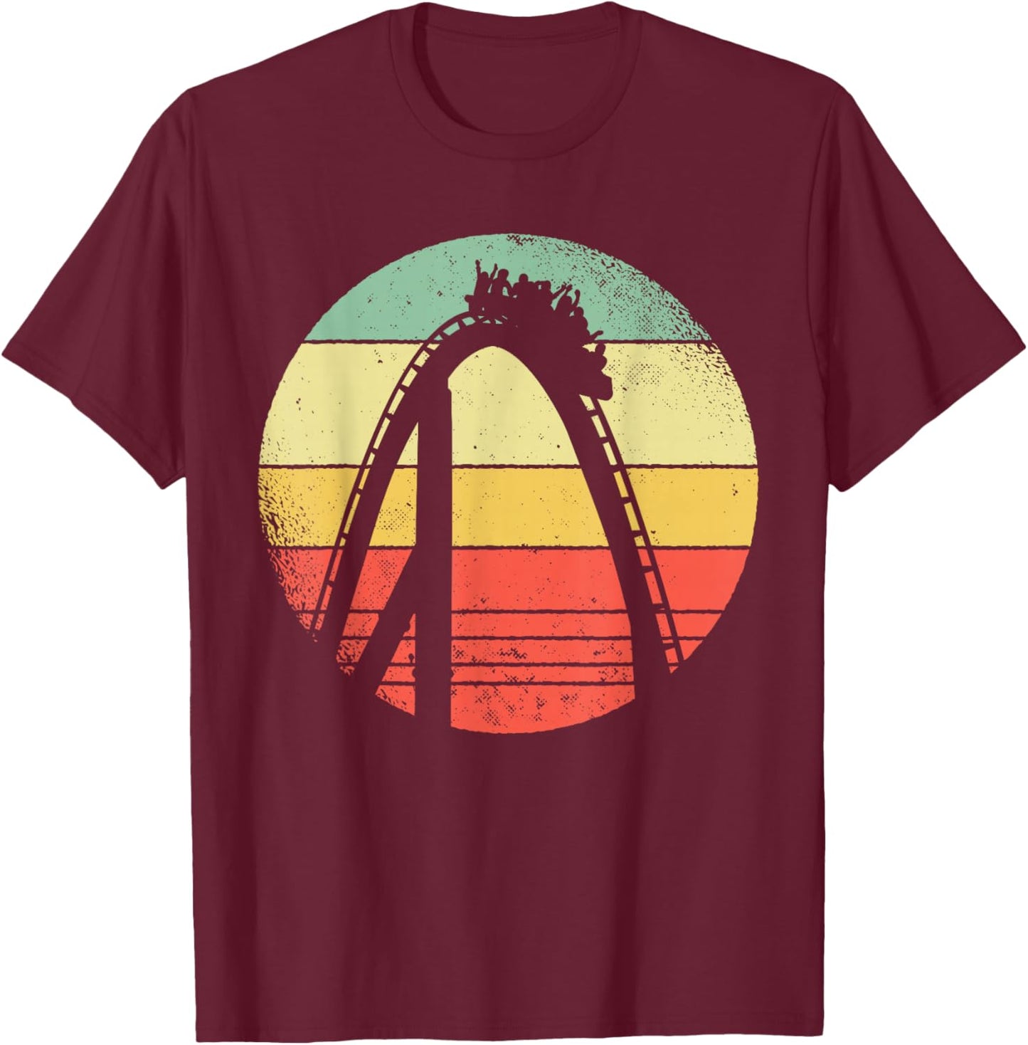 Retro Rollercoaster I Roller Coaster T-Shirt - T-Shirt | Maroon
