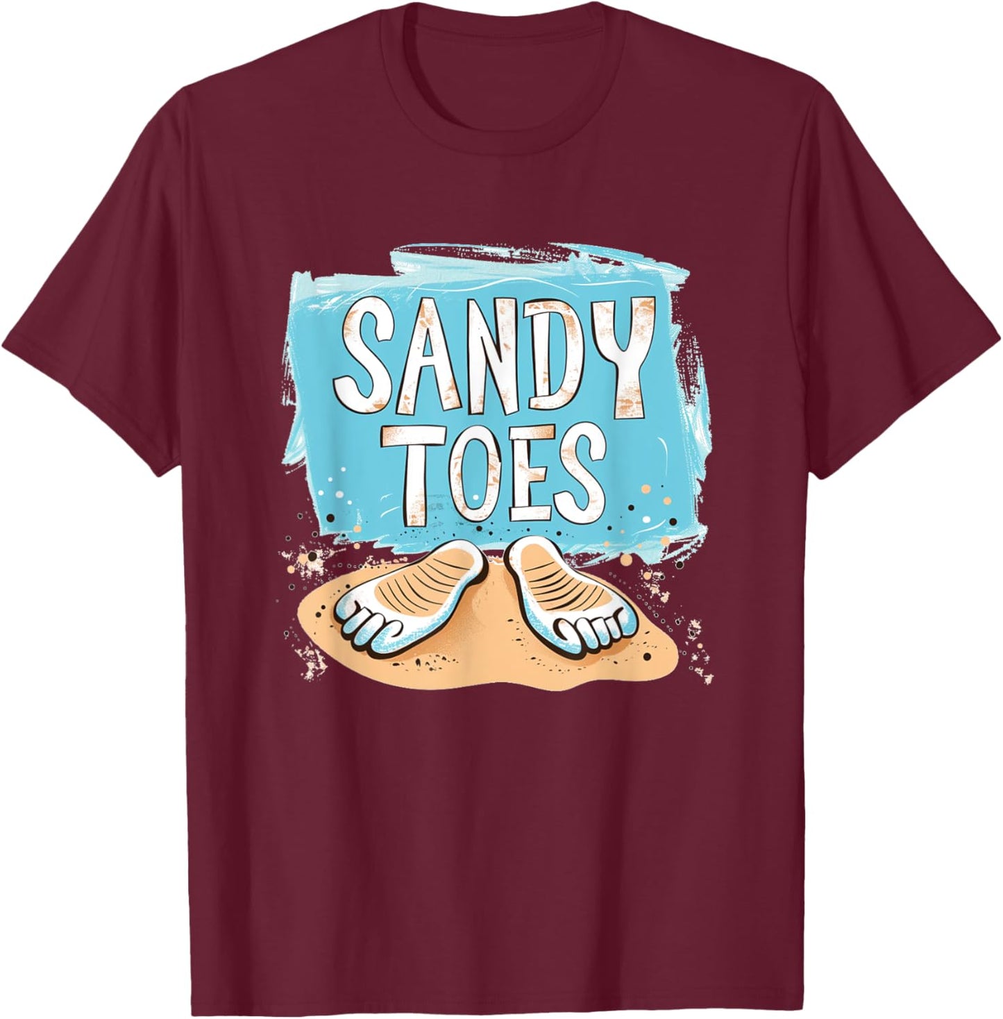 Pretty sandy Toes in Summer for Vacation Lovers T-Shirt - T-Shirt | Maroon