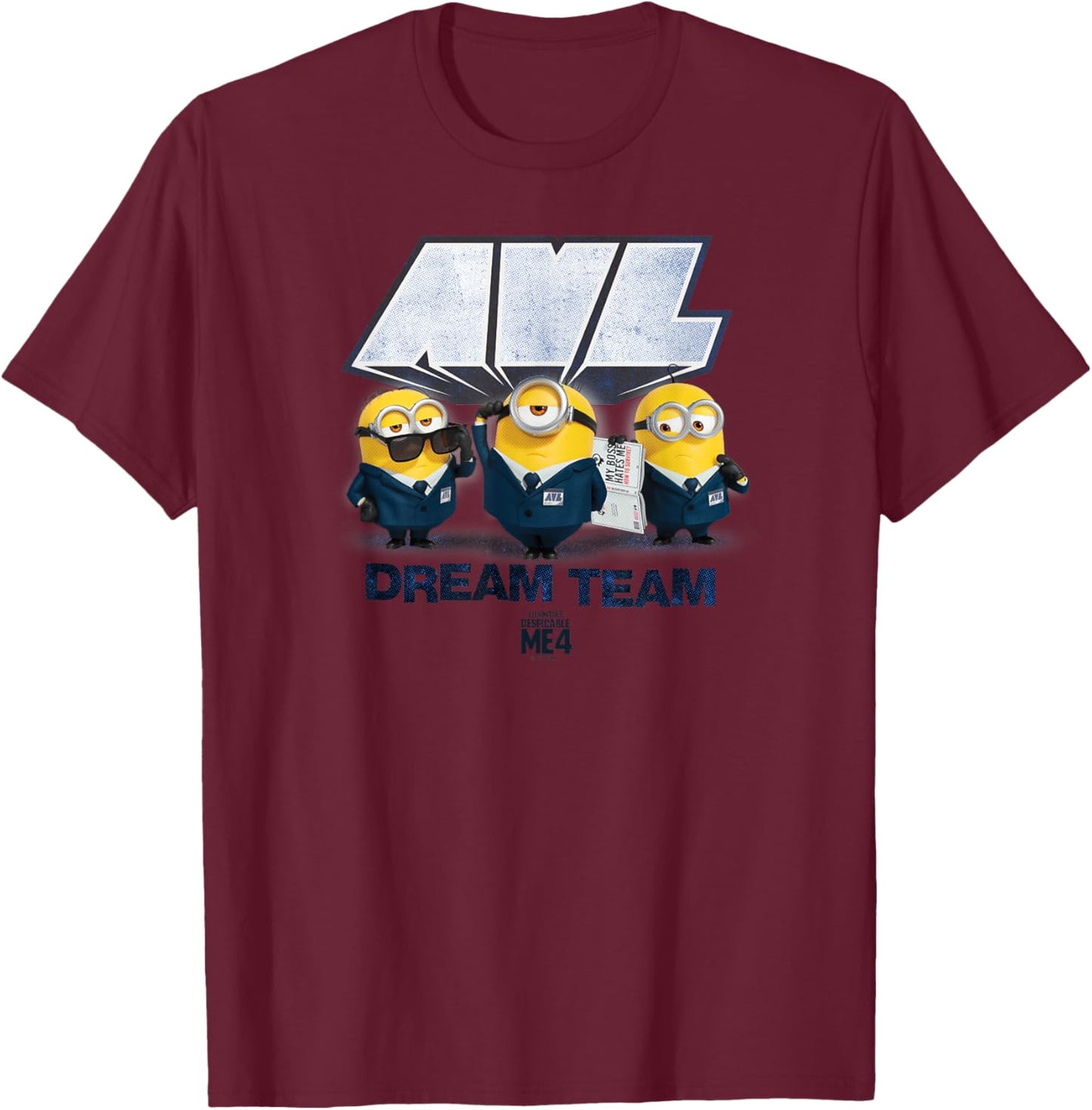 Minions Despicable Me 4 AVL Dream Team T-Shirt - T-Shirt | Maroon