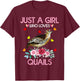Quail Bird Lover Gift Just A Girl Who Loves Quails T-Shirt - T-Shirt | Maroon