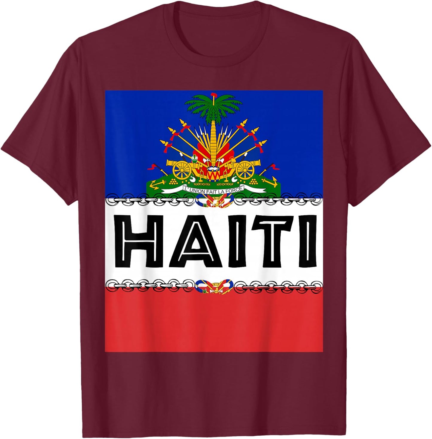 Haitian Pride for Haiti Flag Day Gift Ayiti Chains Zoe T-Shirt - T-Shirt | Maroon