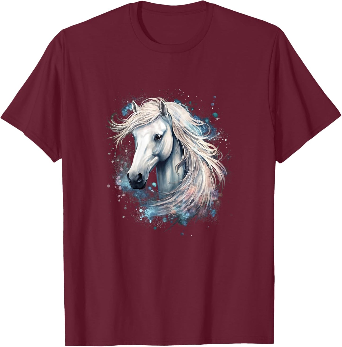 Horse Clothing And Girls Colorful Horse T-Shirt - T-Shirt | Maroon