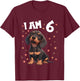 Kids 6 Years old 6th birthday Dachshunds Dachshund T-Shirt - T-Shirt | Maroon