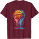 Colorful Basketball Player Hoop Basket T-Shirt - T-Shirt | Maroon