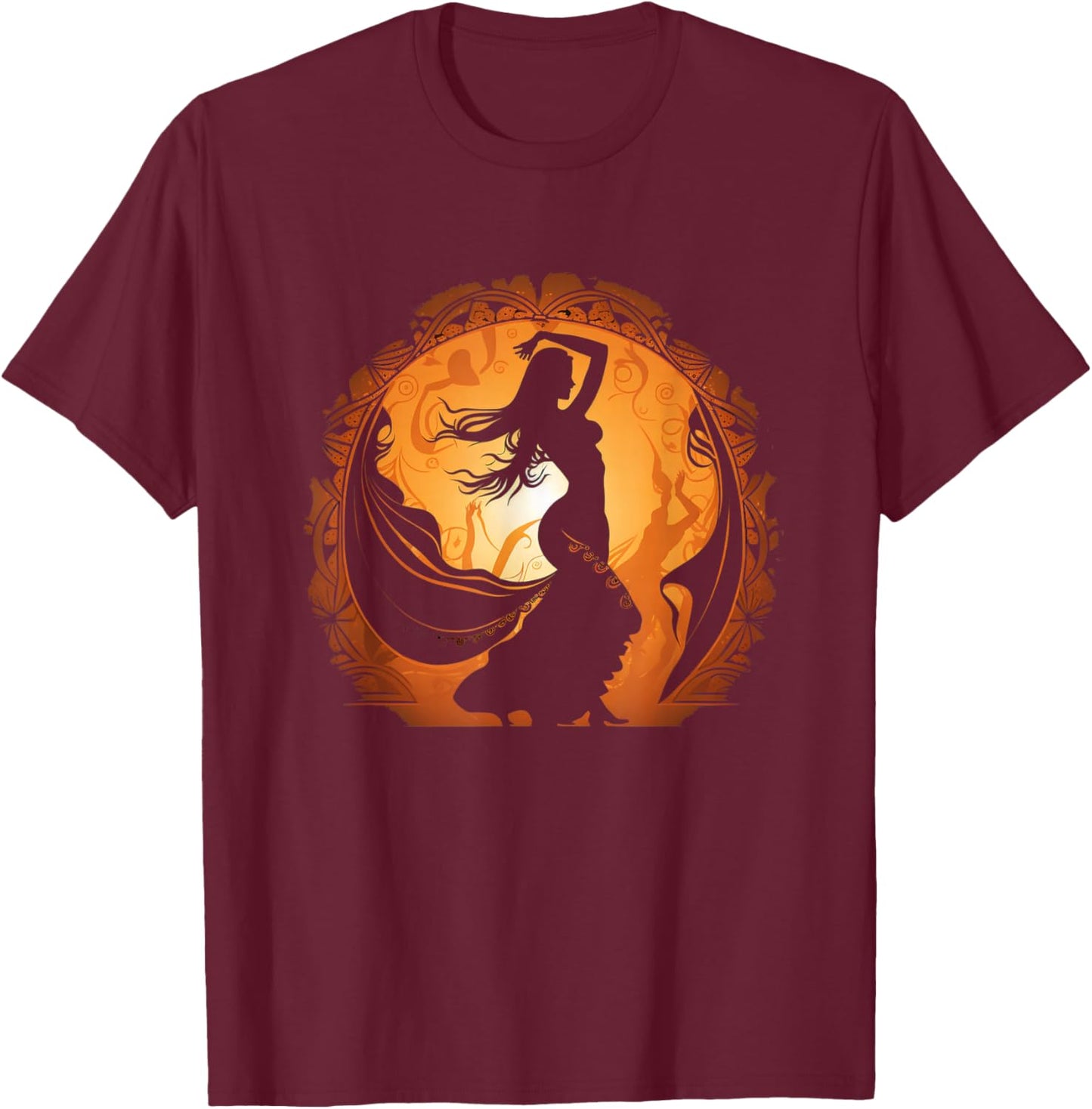 Belly Dance Hips Oriental Belly Dancing Woman Practice Sport T-Shirt - T-Shirt | Maroon