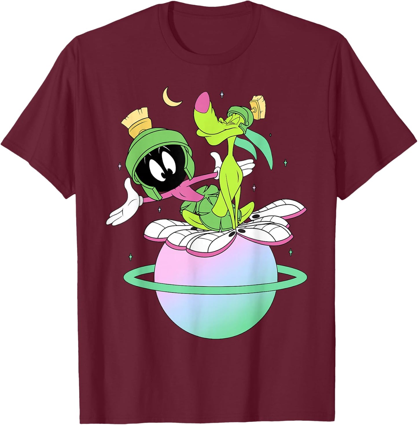 Looney Tunes Marvin The Martian & K-9 Planet T-Shirt - T-Shirt | Maroon