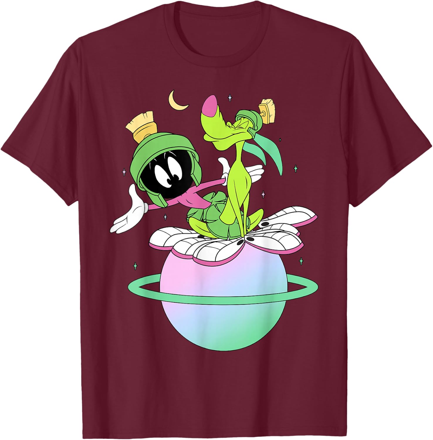 Looney Tunes Marvin The Martian & K-9 Planet T-Shirt - T-Shirt | Maroon
