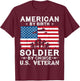 American By Birth Veteran By Choice US Flag Veterans Day T-Shirt - T-Shirt | Maroon