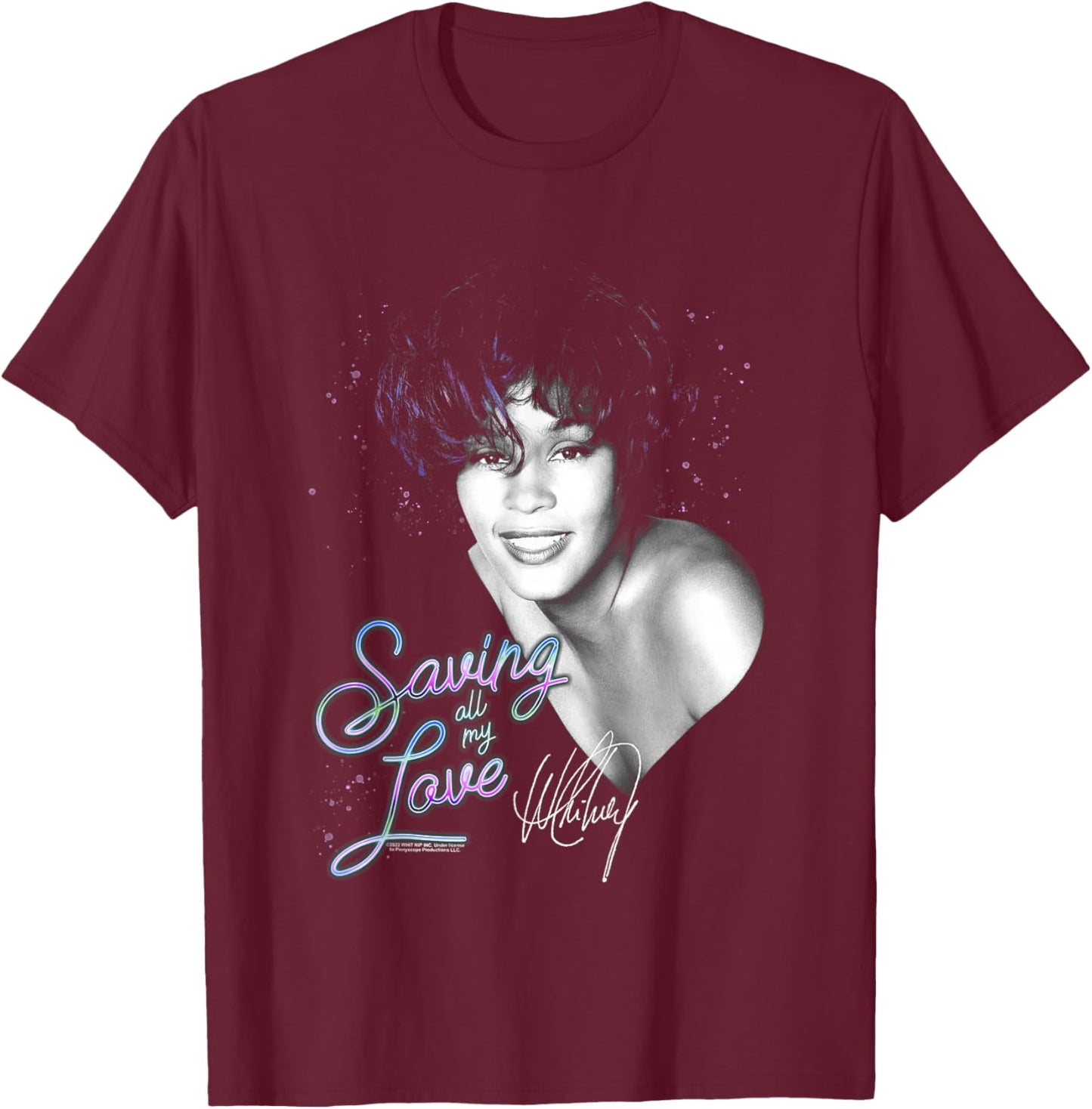 Whitney Houston Saving All My Love T-Shirt - T-Shirt | Maroon
