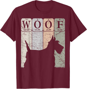 Scottish Terrier Dog Periodic Table Elements Scottie Woof T-Shirt - T-Shirt | Maroon