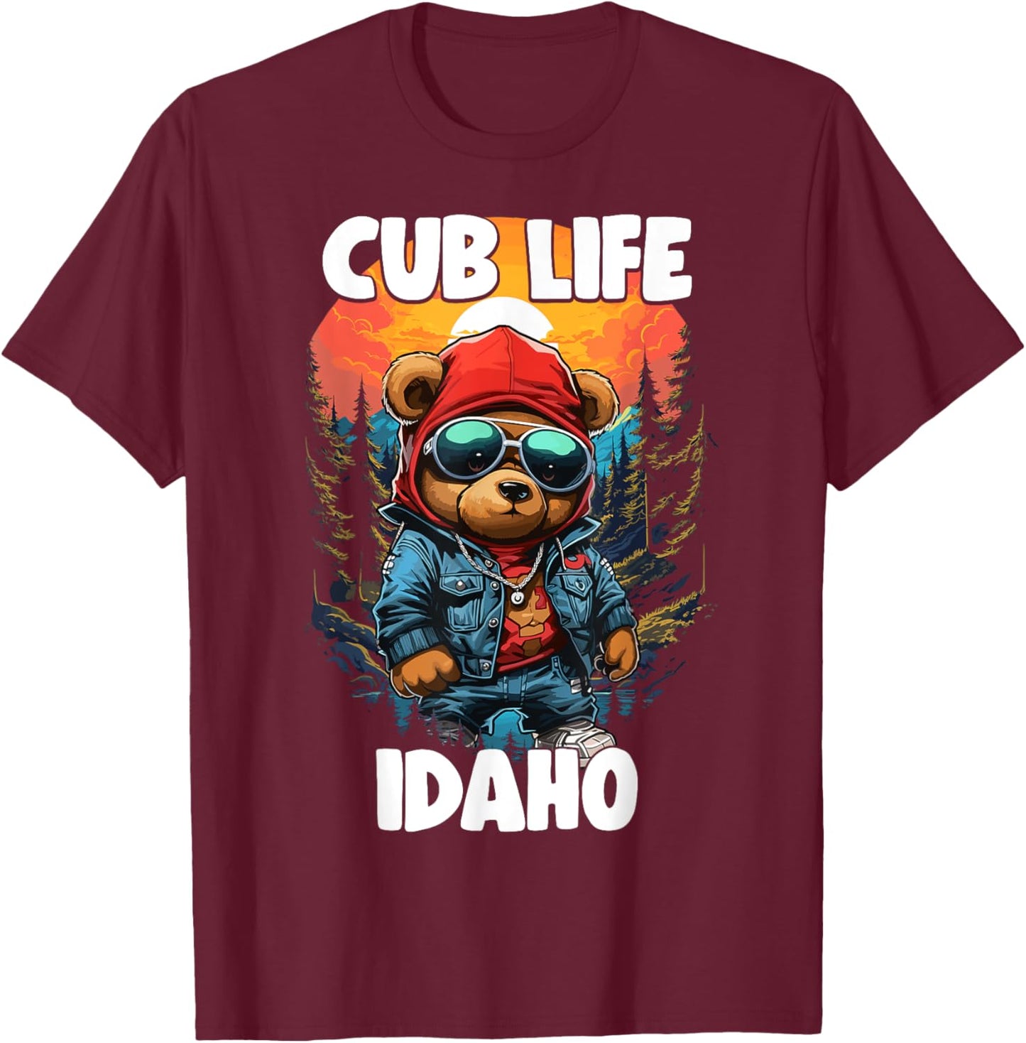 Idaho Grizzly Brown Bear Cub For Kids Women T-Shirt - T-Shirt | Maroon
