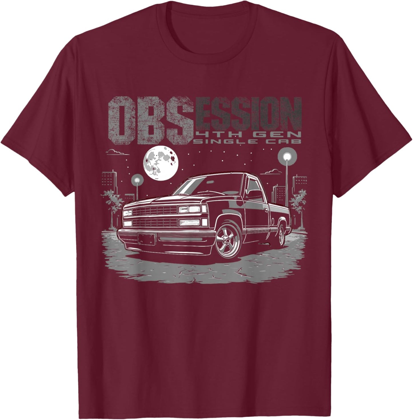 OBS Single Cab Truck Old Body Style Retro 4th Gen CK Truck T-Shirt - T-Shirt | Maroon