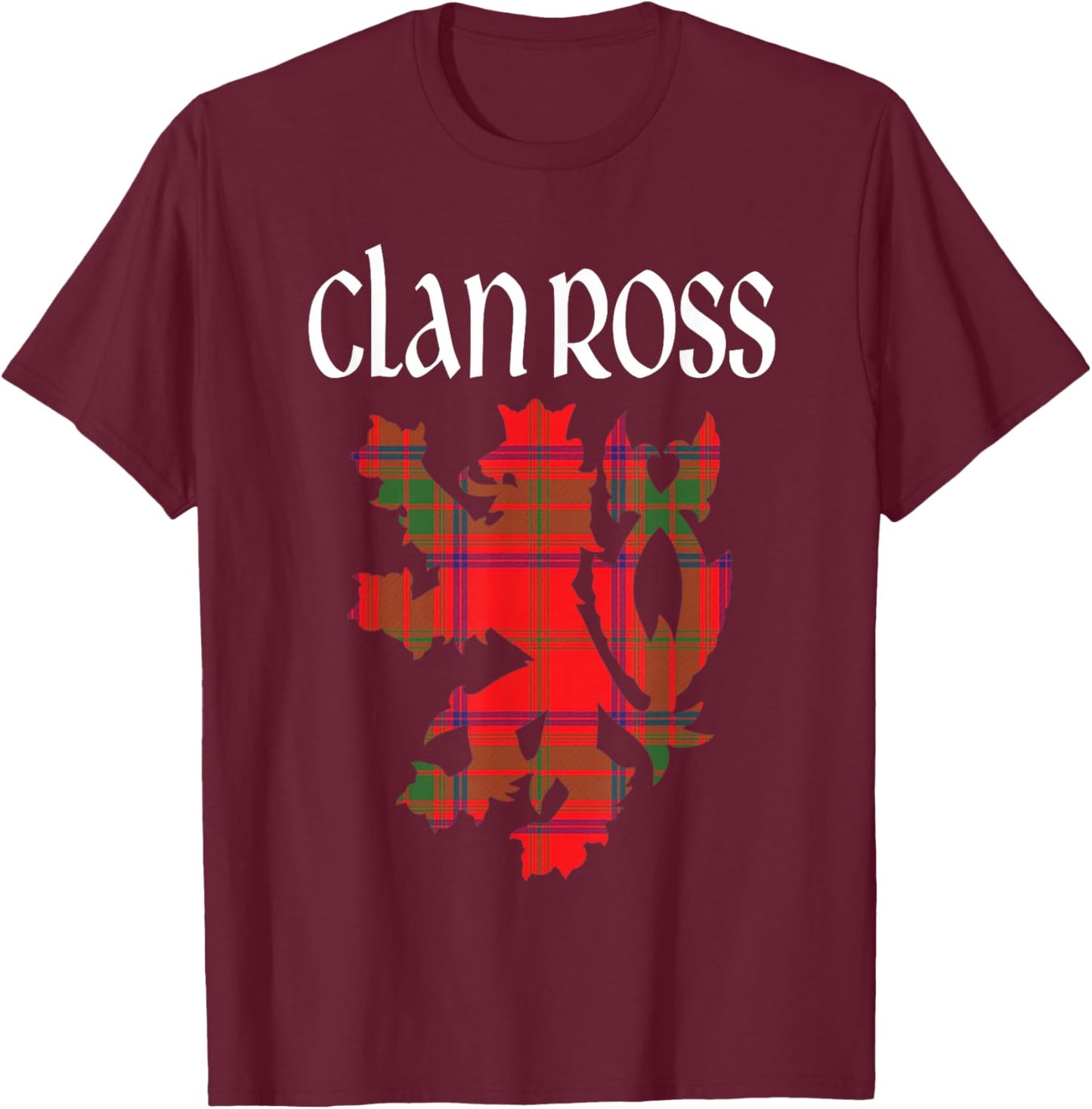 Clan Ross Tartan Scottish Family Name Scotland Pride T-Shirt - T-Shirt | Maroon