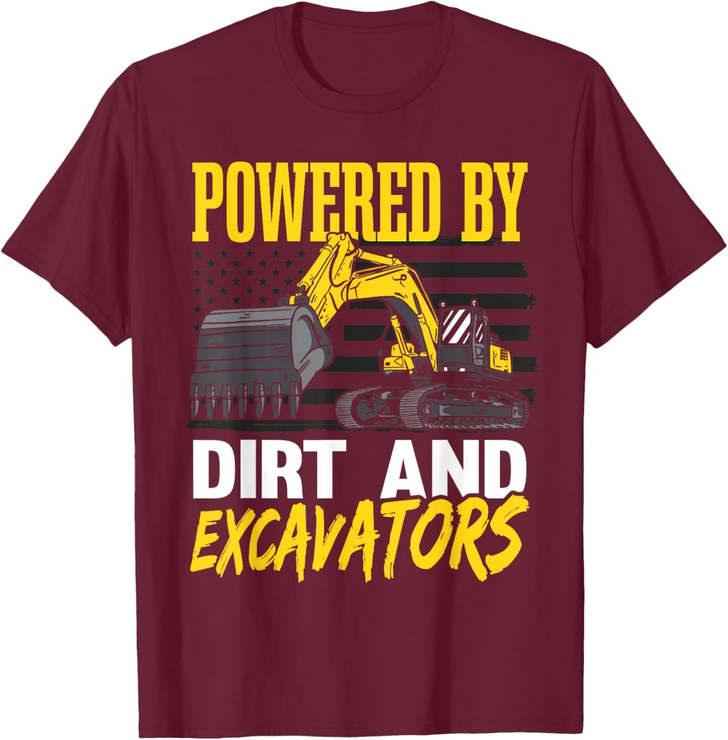 Toddler Construction Vehicle Excavator T-Shirt - T-Shirt | Maroon
