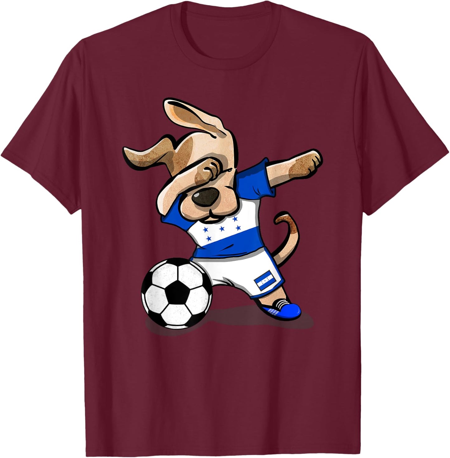 Dabbing Dog Honduras Soccer Honduran Flag Football Lovers Women Kids T-Shirt - T-Shirt | Maroon