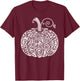 Autumn Fall Pumpkin Shirt Women Cute Thanksgiving Halloween T-Shirt - T-Shirt | Maroon