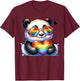 Panda Heart Rainbow Gay Pride LGBT Animal Supporter T-Shirt - T-Shirt | Maroon