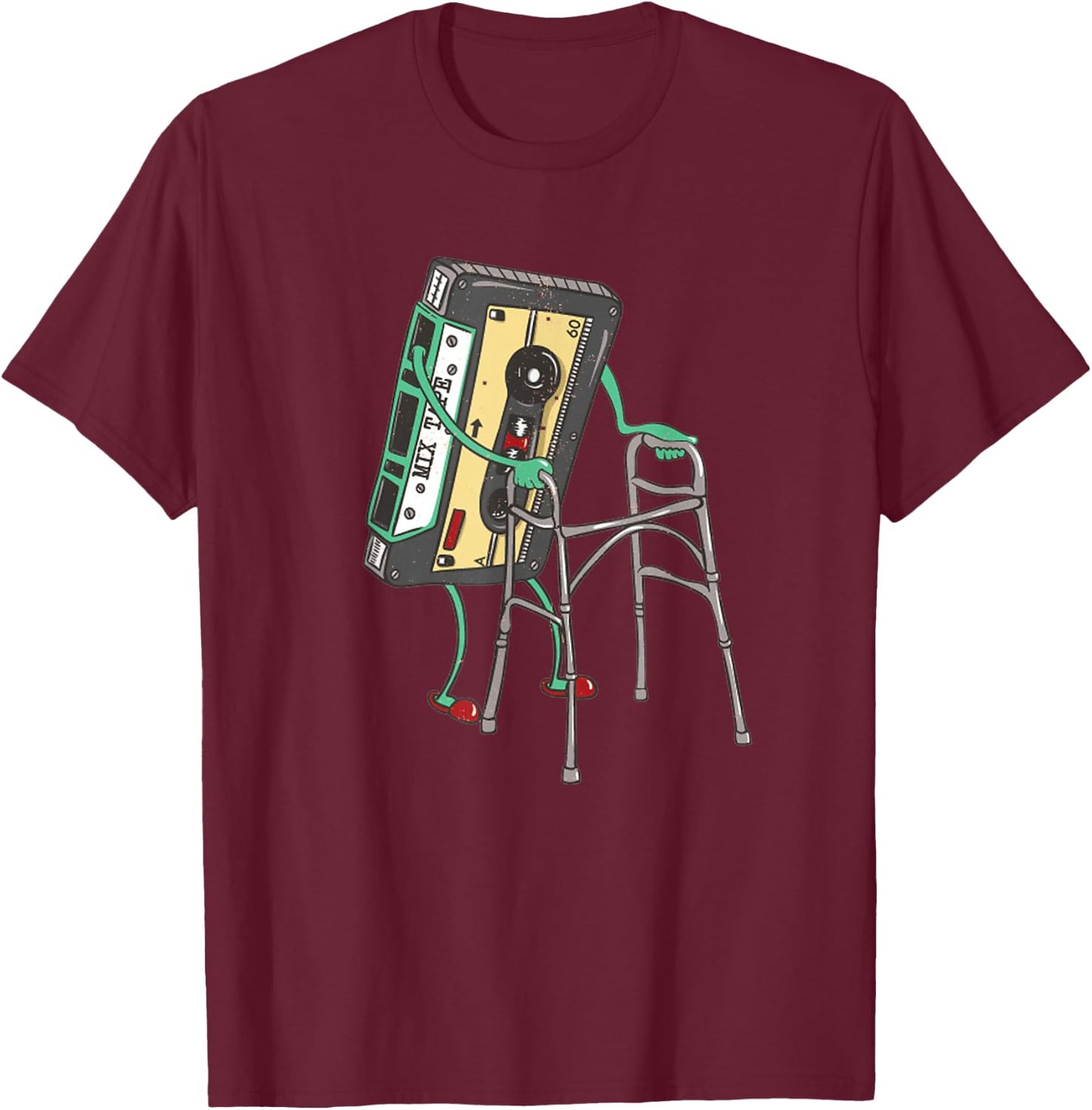 Funny Retro Cassette Tape Vintage Mixtape 80s 1980s Hip Hop T-Shirt - T-Shirt | Maroon