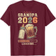 Grandpa 2026 Loading, Pregnancy Announcement, Grandfather T-Shirt - T-Shirt | Maroon