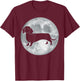 Silhouette Dachshund Weiner Dog in Full Moon Dachshund Lover T-Shirt - T-Shirt | Maroon