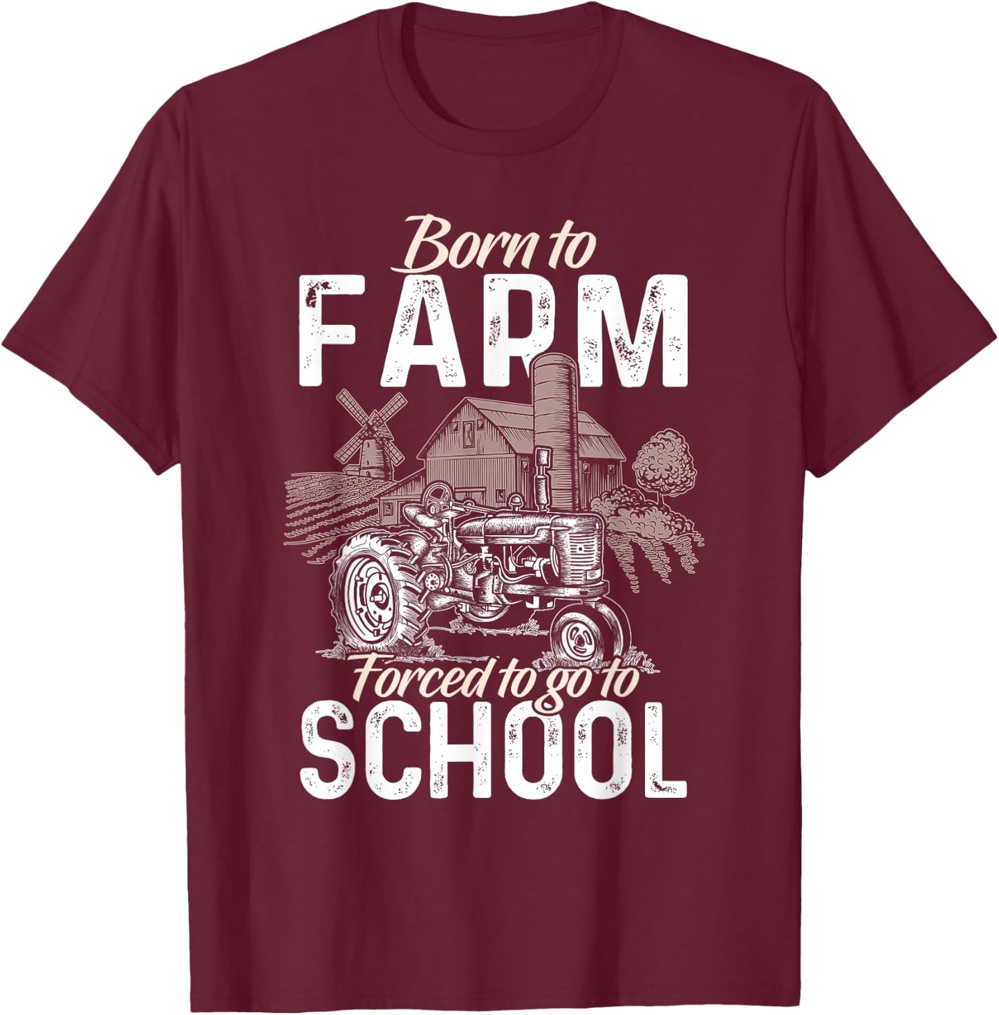 Funny Farmer Shirt Men Tractor Boys Tractor Lover Rancher T-Shirt - T-Shirt | Maroon