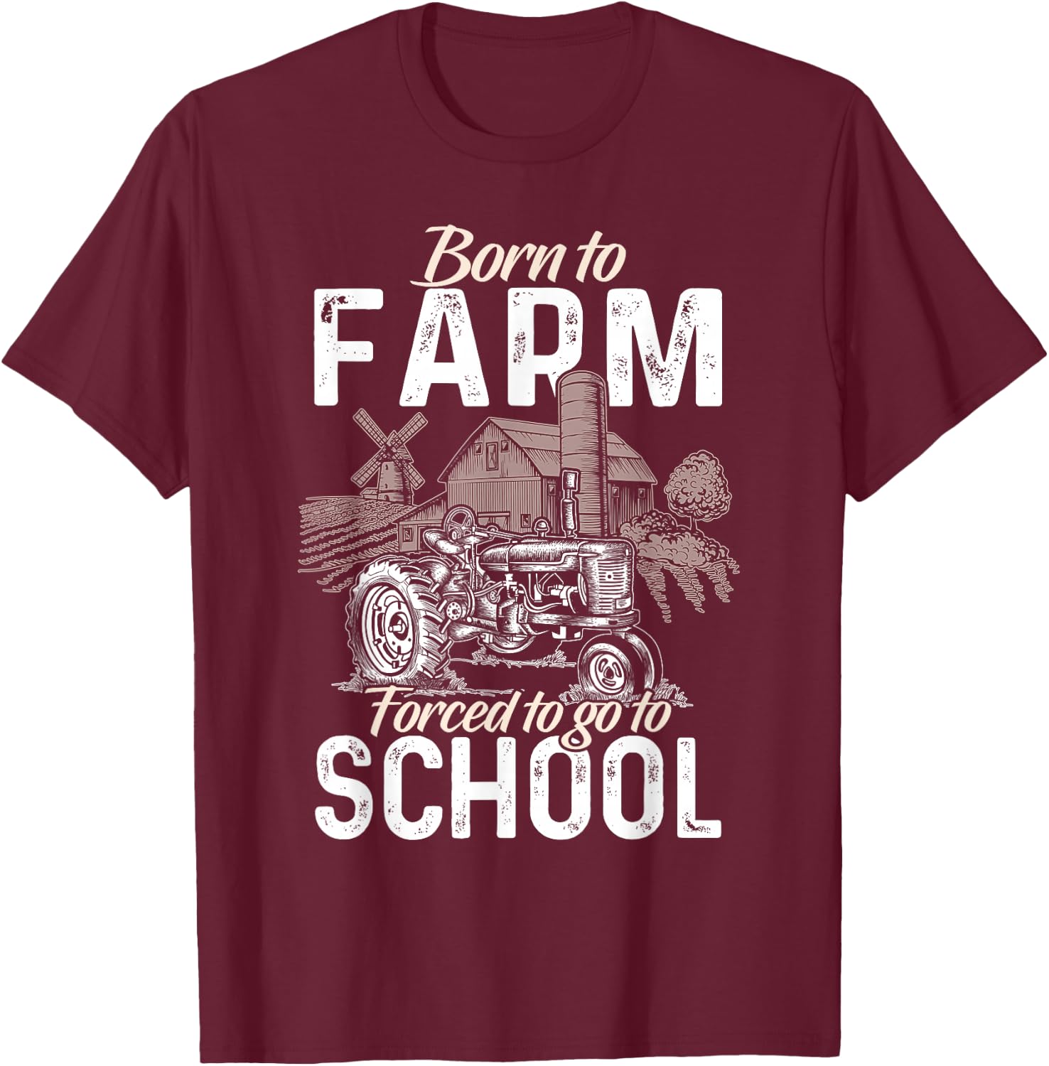 Funny Farmer Shirt Men Tractor Boys Tractor Lover Rancher T-Shirt - T-Shirt | Maroon