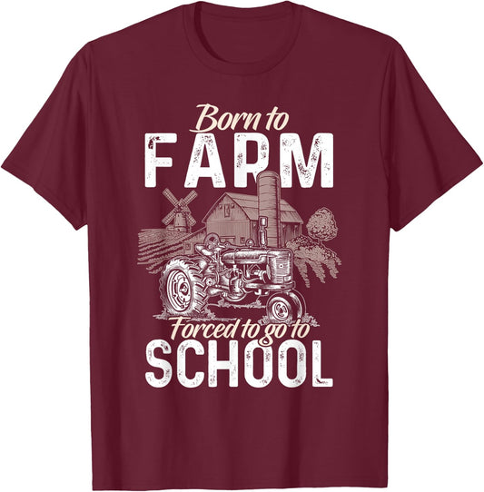Funny Farmer Shirt Men Tractor Boys Tractor Lover Rancher T-Shirt - T-Shirt | Maroon