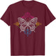 Pansexual Pride Flag, Occult Butterfly T-Shirt - T-Shirt | Maroon