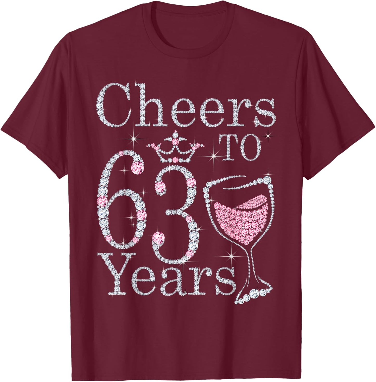 Cheers to 63 Years 1959 63rd Birthday Gift T-Shirt - T-Shirt | Maroon
