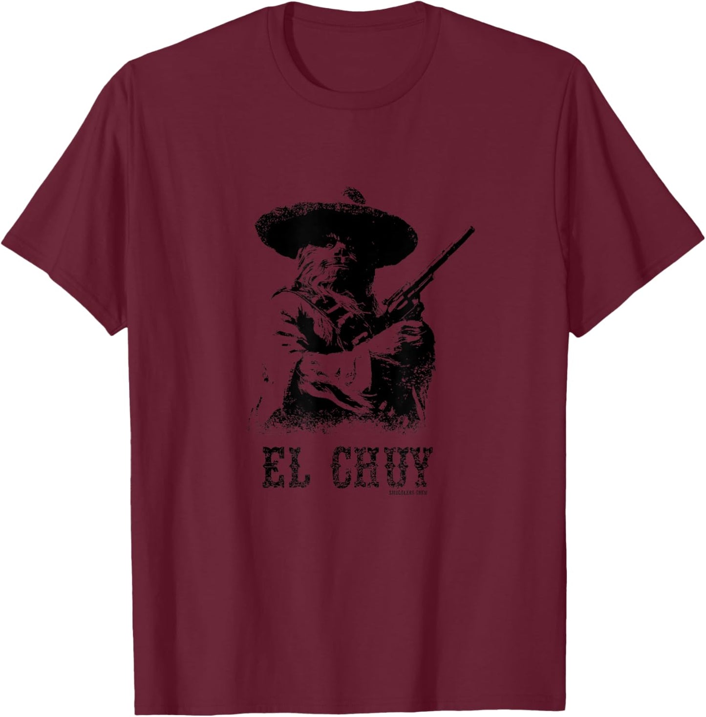 Smugglers Crew -Adult , Blue, Small, Short Sleeve, Classic Fit, Western, Space, Science Fiction Fans, Comic Book Enthusiasts, Mexican Culture Lovers T-Shirt - T-Shirt | Maroon