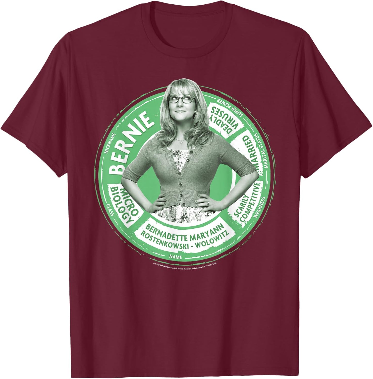 The Big Bang Theory Bernadette Statistics T-Shirt - T-Shirt | Maroon
