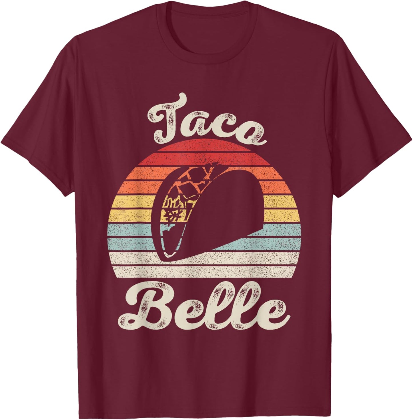 Vintage Retro Taco Belle Shirt Men Funny Taco T-Shirt - T-Shirt | Maroon