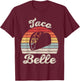 Vintage Retro Taco Belle Shirt Men Funny Taco T-Shirt - T-Shirt | Maroon