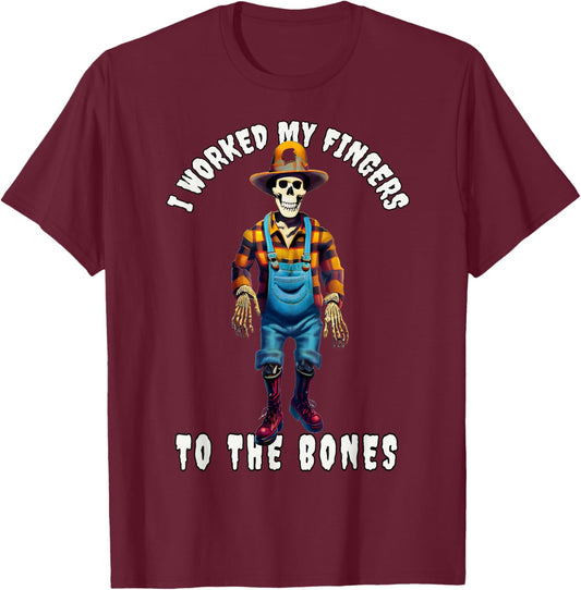 I Worked My Fingers To The Bones A Funny Retirement T-Shirt - T-Shirt | Maroon