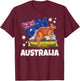 Kangaroo Patriotic Australian Flag Australia T-Shirt - T-Shirt | Maroon