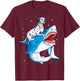 Dalmatian Riding Shark Jawsome Dog Lover Gifts Space Galaxy T-Shirt - T-Shirt | Maroon