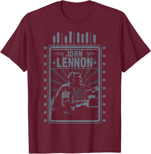 John Lennon - Piano T-Shirt - T-Shirt | Maroon