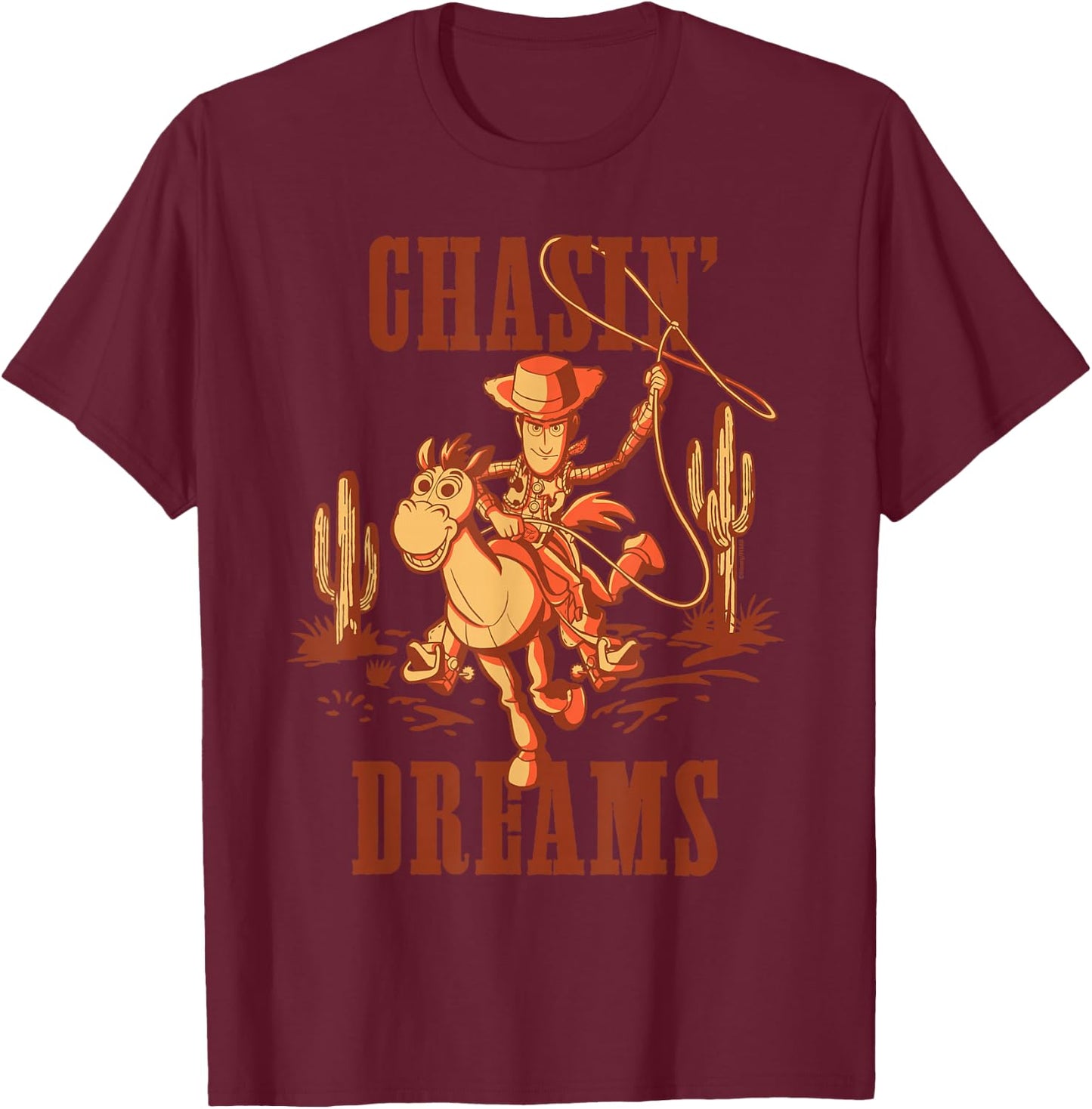 Disney and Pixar's Toy Story Woody & Bullseye Chasin' Dreams T-Shirt - T-Shirt | Maroon