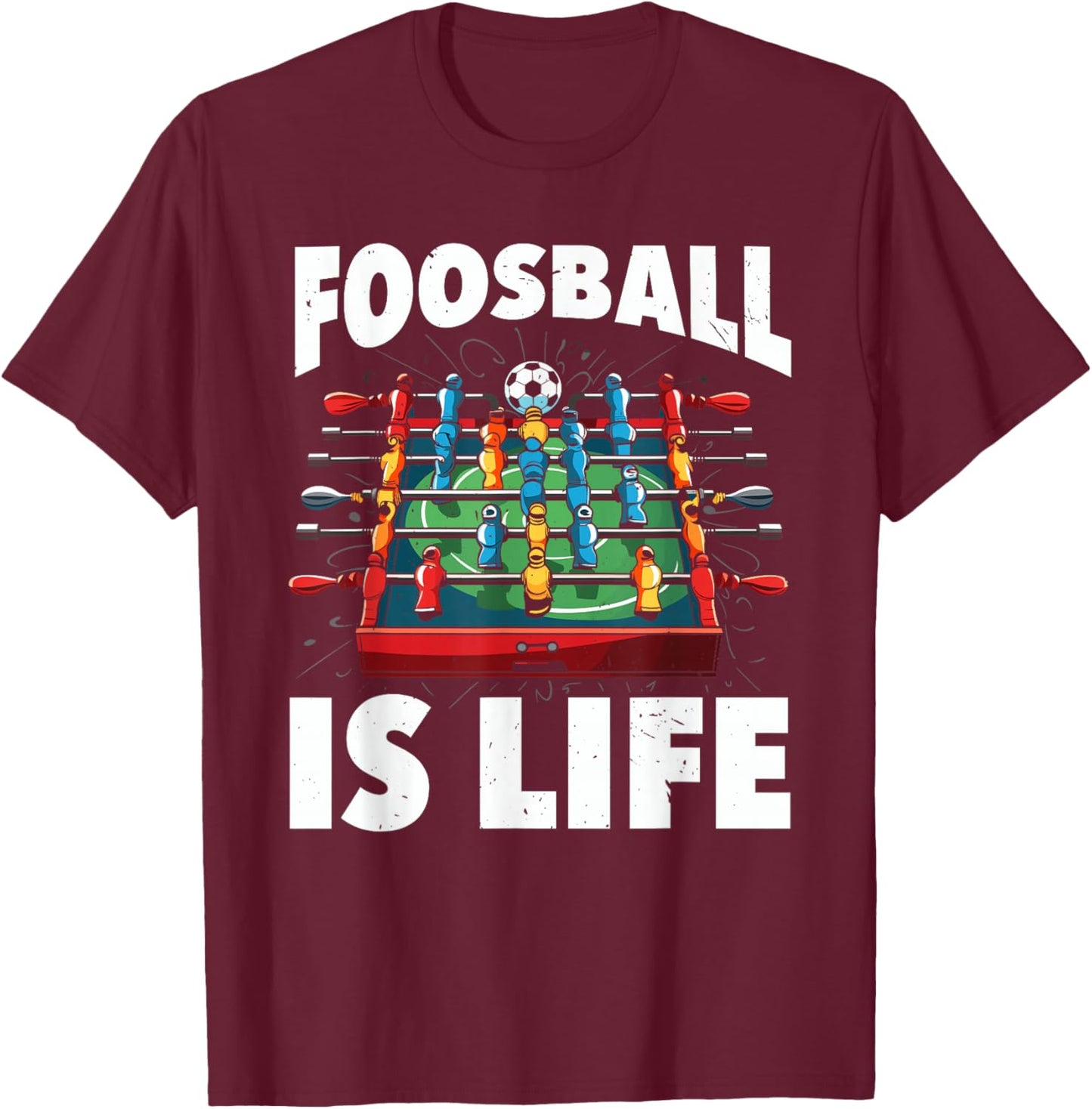 Foosball Table Soccer Table Top Game Table Football T-Shirt - T-Shirt | Maroon