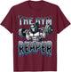 Grim Reaper Workout Gym Halloween : Gym Reaper Design, Black, -Adults, Short Sleeve, , Size Small T-Shirt - T-Shirt | Maroon