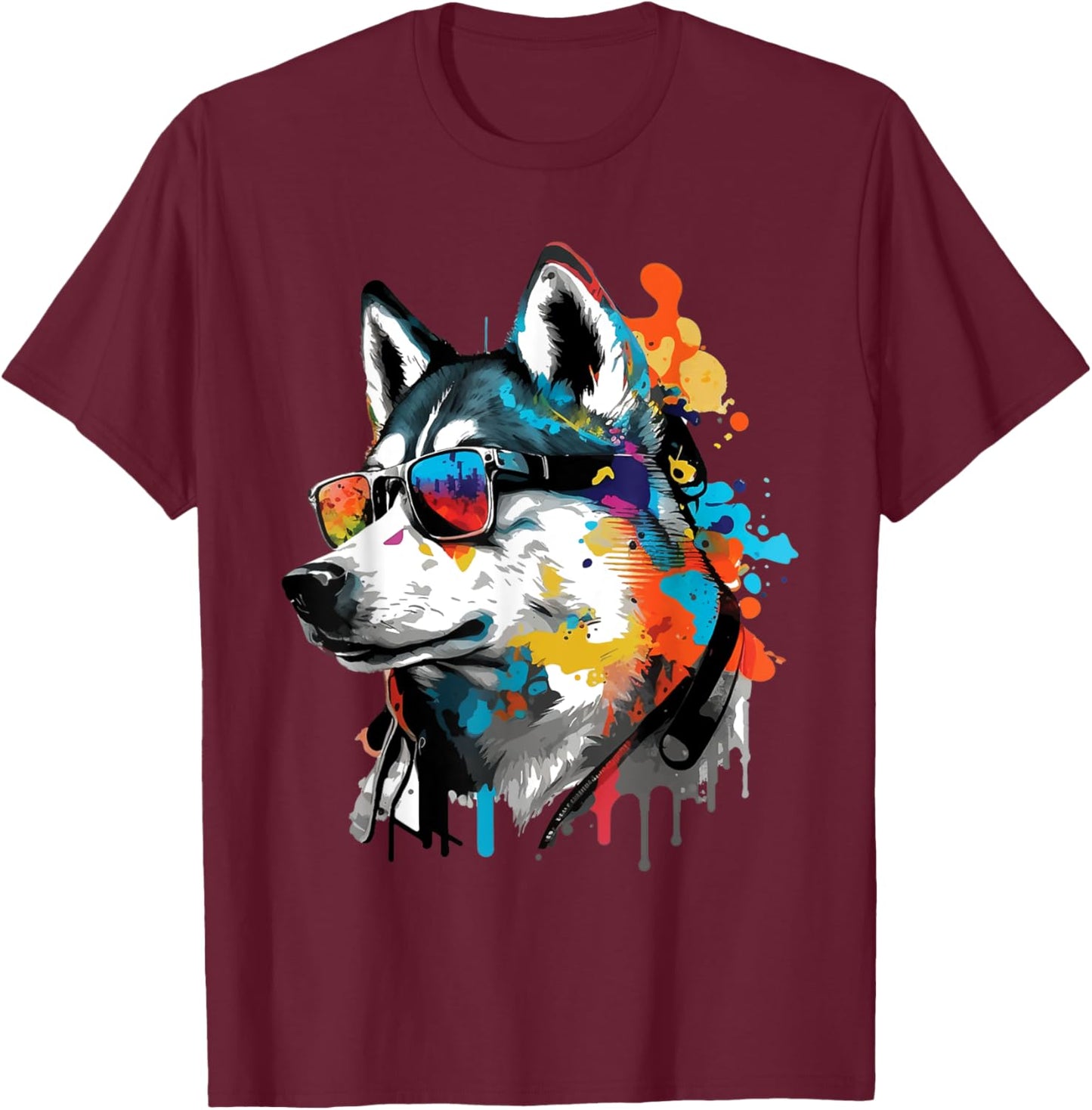 Cool Siberian Husky - Dog Lover Huskies Puppies Puppy T-Shirt - T-Shirt | Maroon